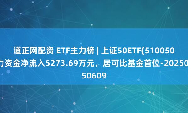 道正网配资 ETF主力榜 | 上证50ETF(510050)主力资金净流入5273.69万元，居可比基金首位-20250609